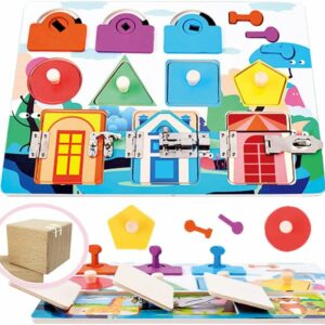 Montessori avec porte et figurine à cadenas