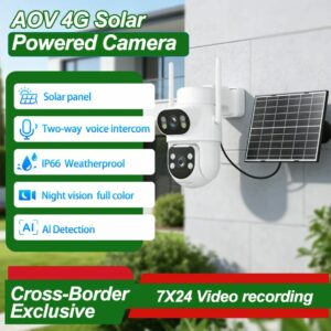 Caméra de Surveillance Externe HD Solar Smart Avec 2 Cameras 4G